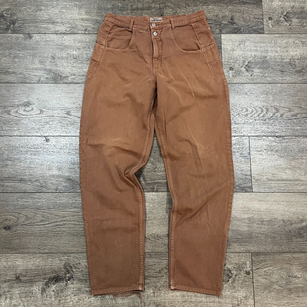 Vintage 80s Guess Georges Marciano USA Brown 2 Button Jeans Made in USA Men's 34
